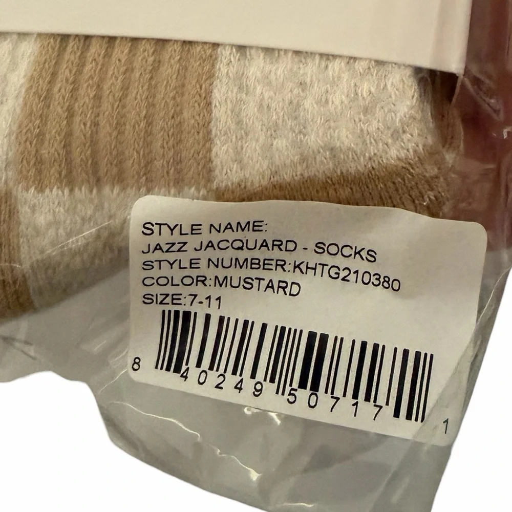 Honor The Gift Kids Jazz Jacquard‎ Socks Mustard Tan Size 7–11 NWT